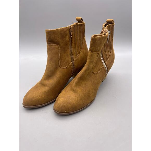 DV By Dolce Vita Caitie Womens Tan Brown Double Side Zip Ankle Booties Size 8 - Picture 2 of 11